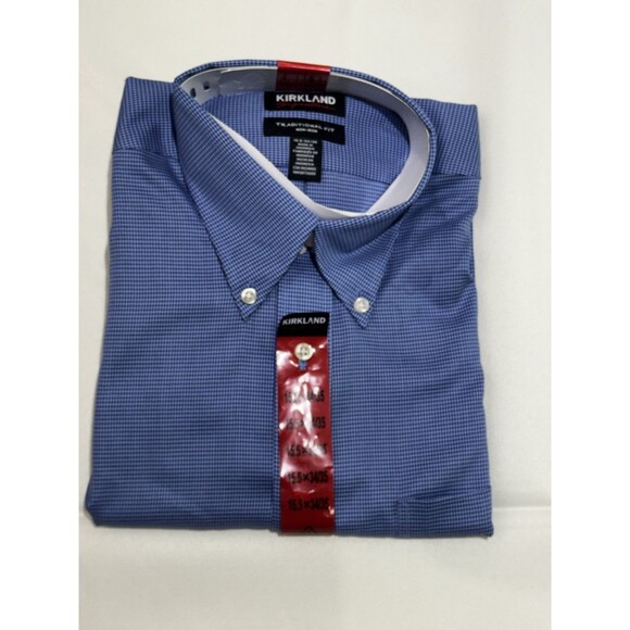 Kirkland Signature Other - Kirkland Signature Mens Non-Iron Dress Shirt Blue 15.5 34/35